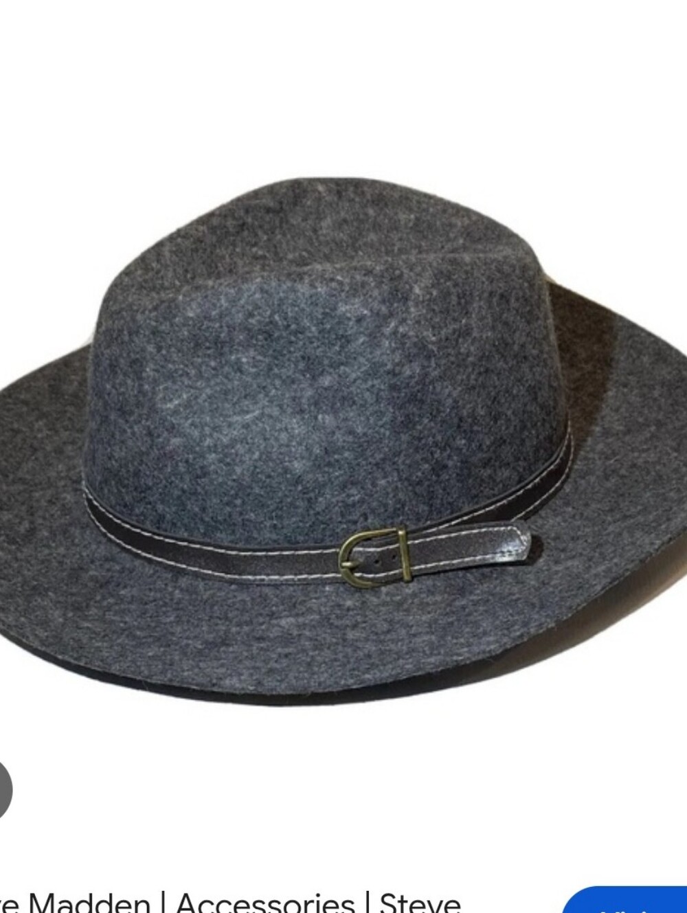 MADDEN GIRL FEDORA 100% WOOL HAT. CHARCOAL O/S  FELTED